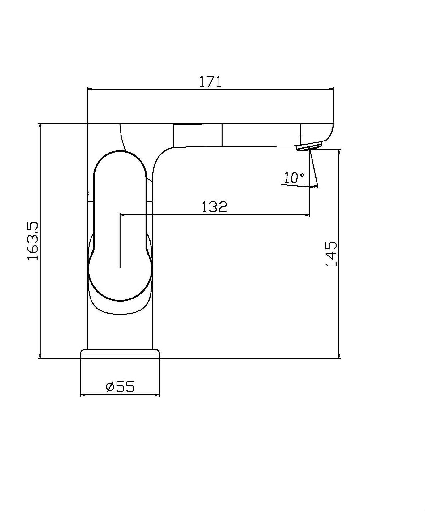 Side lever washbasin mixer