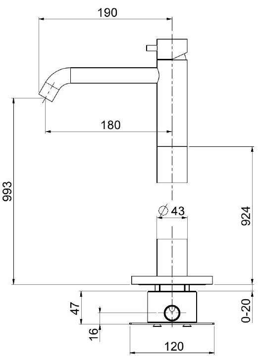 Free standing washbasin mixer