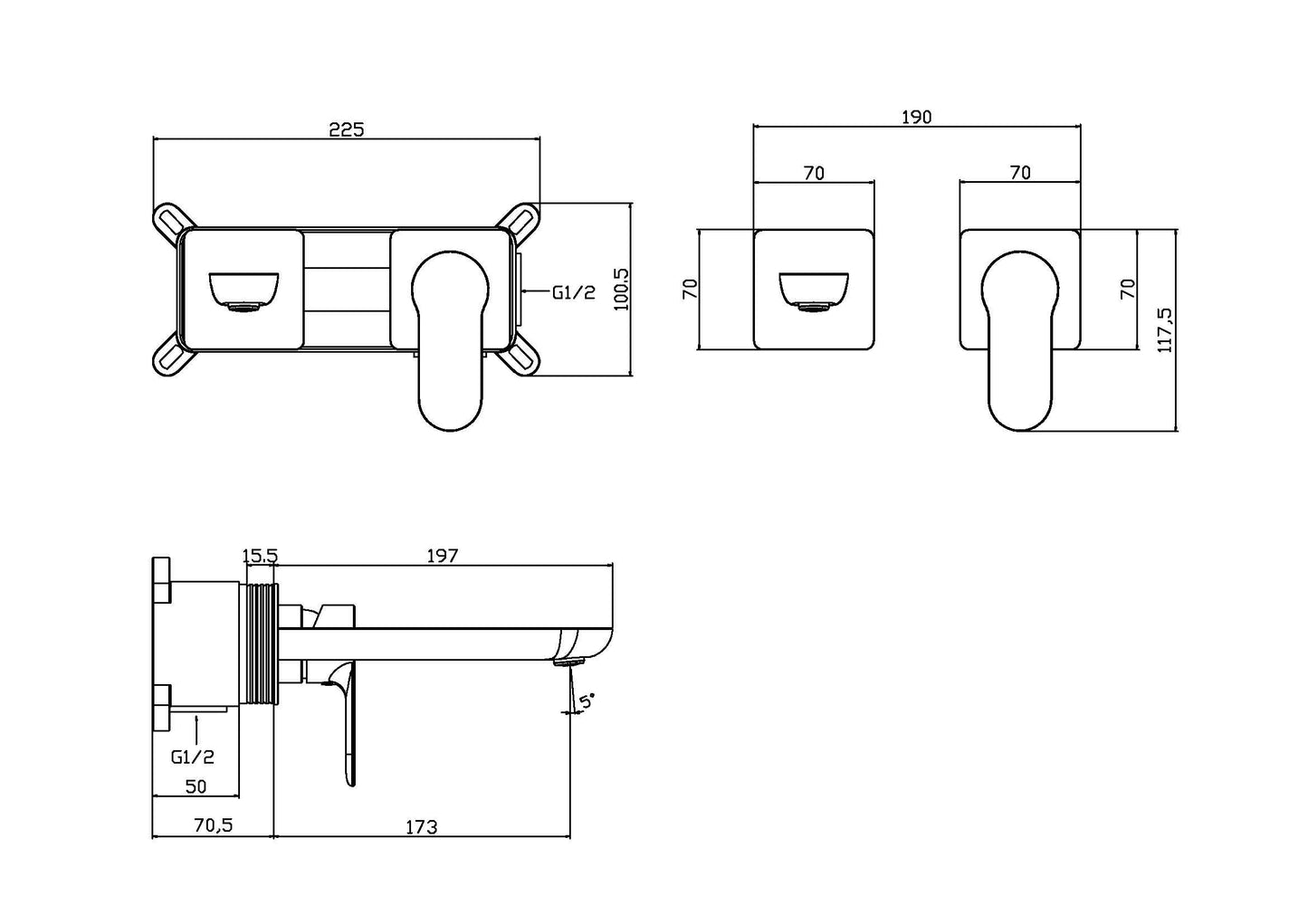 External visible parts washbasin mixer