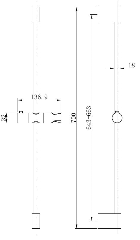 EW709121 Messing-Gleitschiene 700mm