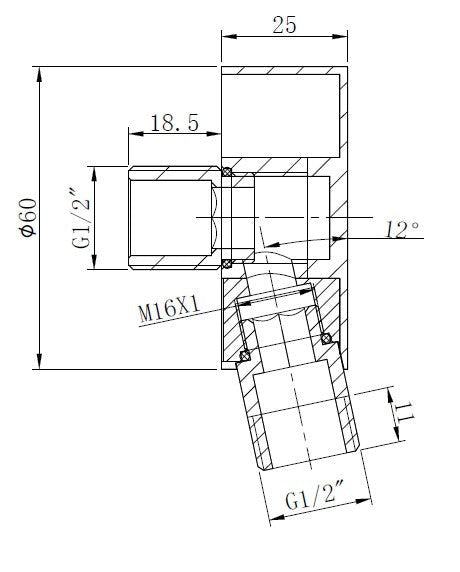 Messing-Wandanschlussbogen