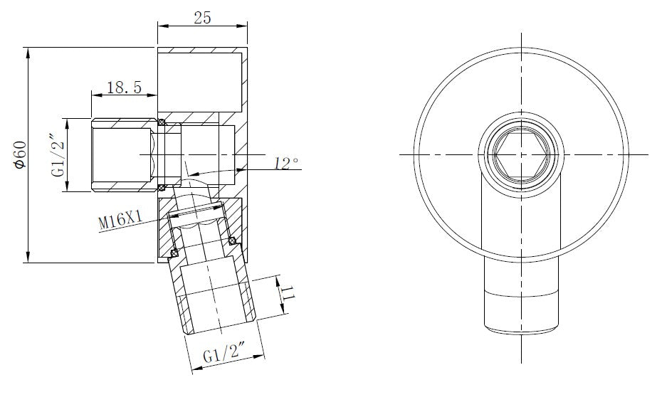 Messing-Wandanschlussbogen mit Brausehalter