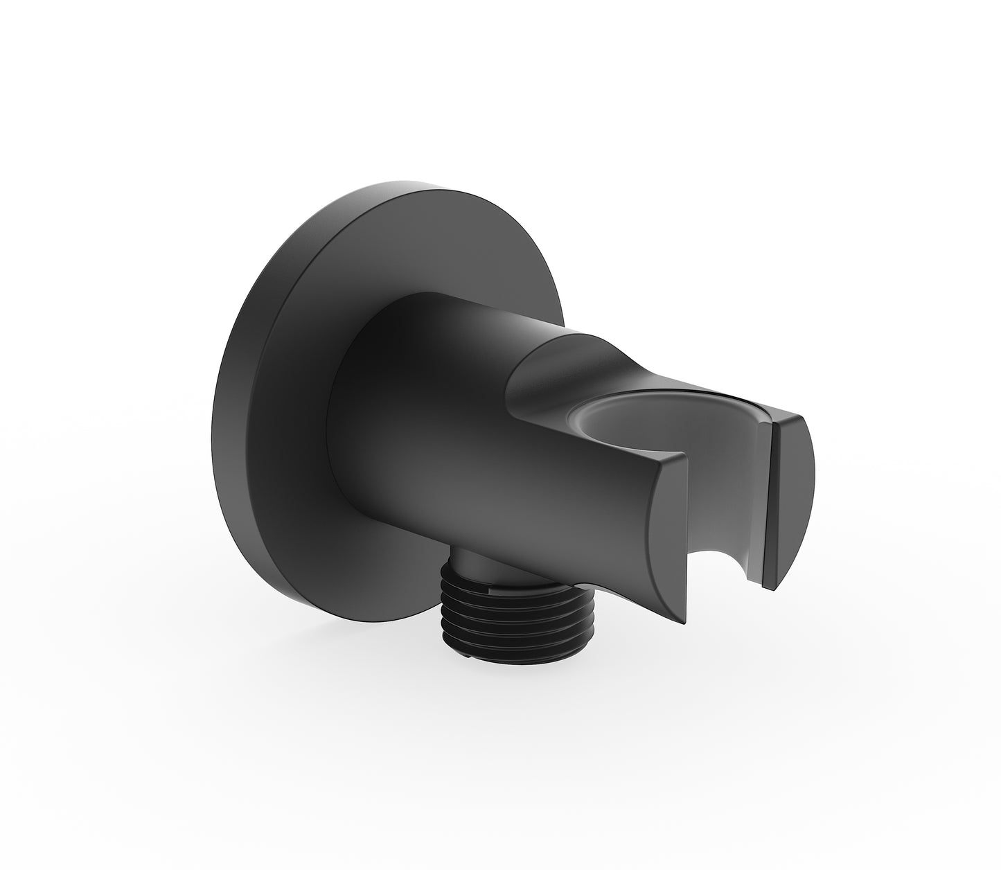 Brass wall elbow union with shower holder