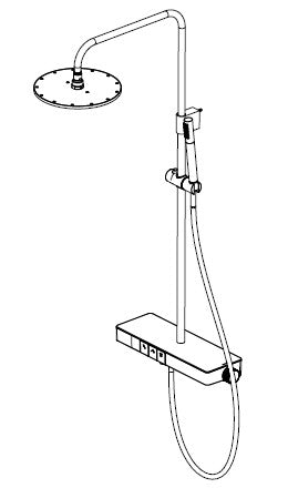 Thermostat-Säulenset mit Ablage und Auslauf