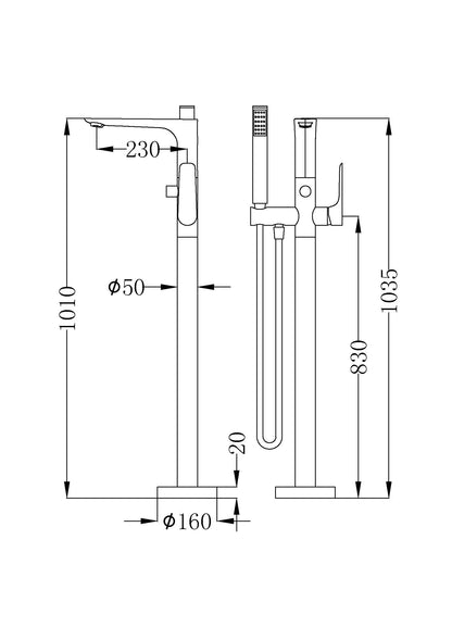 Floor standing bath and shower set