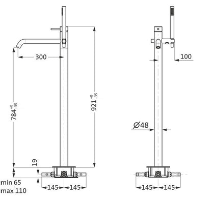 Floor standing bath and shower set