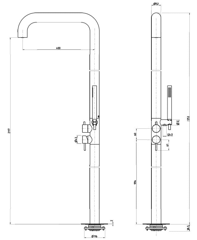 In / Outdoor shower column