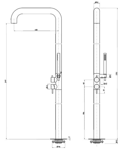 In / Outdoor shower column