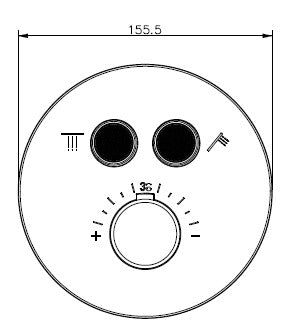 External visible parts thermostatic mixer-2 outlet