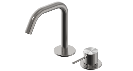 Two hole washbasin mixer without pop up waste