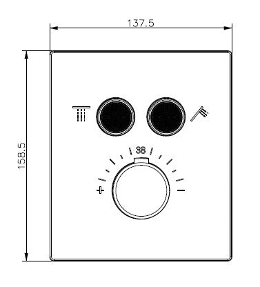 EW40391 Externer Sichtteil-Thermostatmischer mit 2 Ausgängen