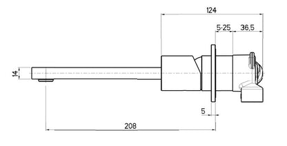 External visible parts washbasin mixer (spout 220mm)