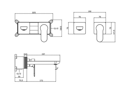 External visible parts washbasin mixer