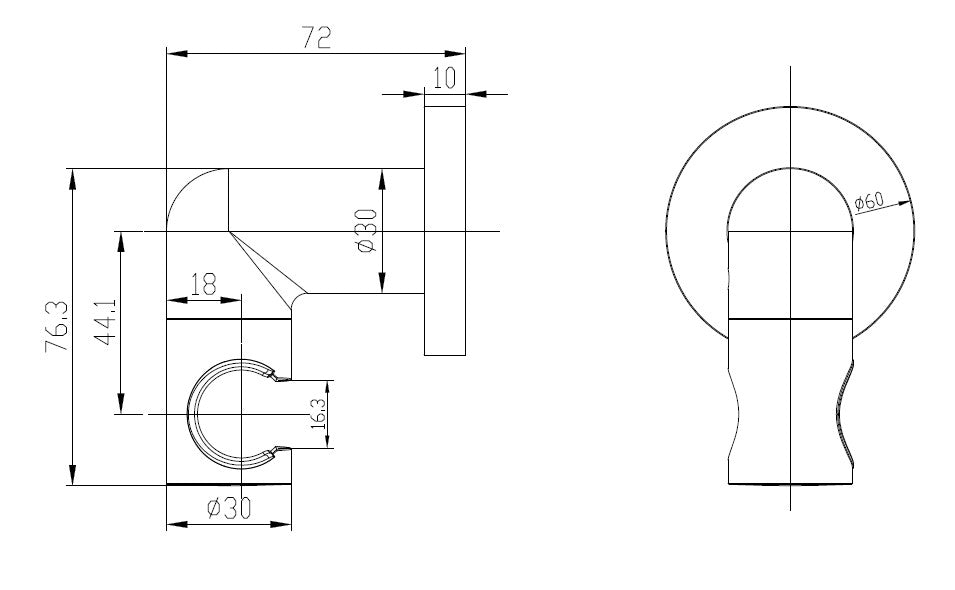 Duschkopfhalter aus Messing