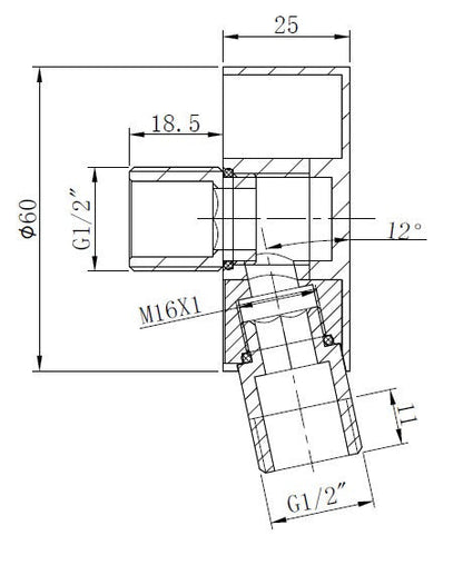 Messing-Wandanschlussbogen