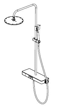 Thermostatsäule mit Ablage und Auslauf